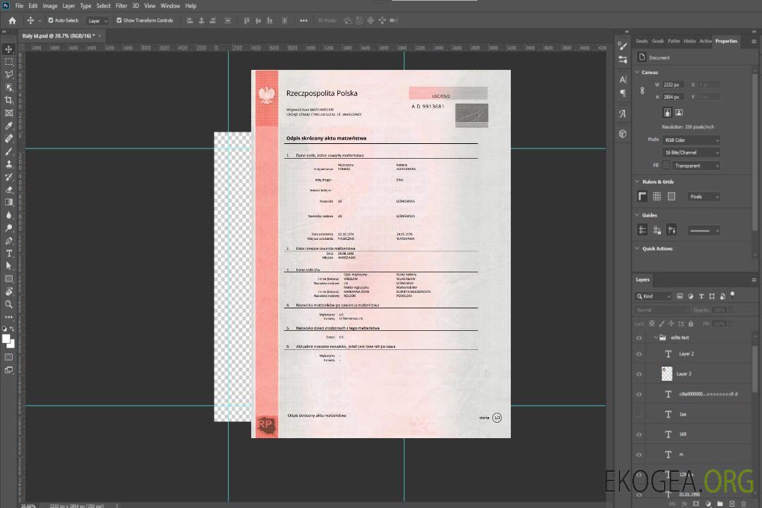 Modèle d'acte de mariage en Pologne au format Word et PDF, rose template